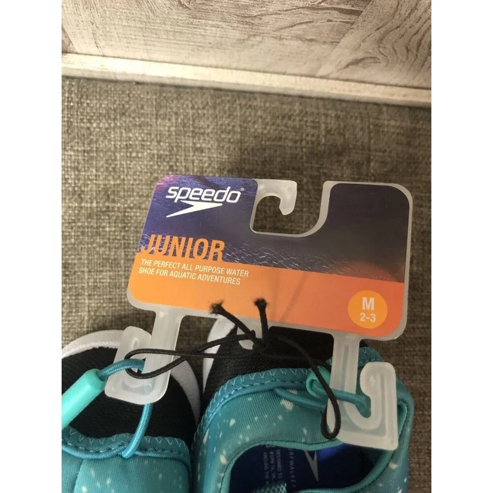 Girls Speedo Black Turquoise White Surf Strider Water Shoes Junior Size M 2-3